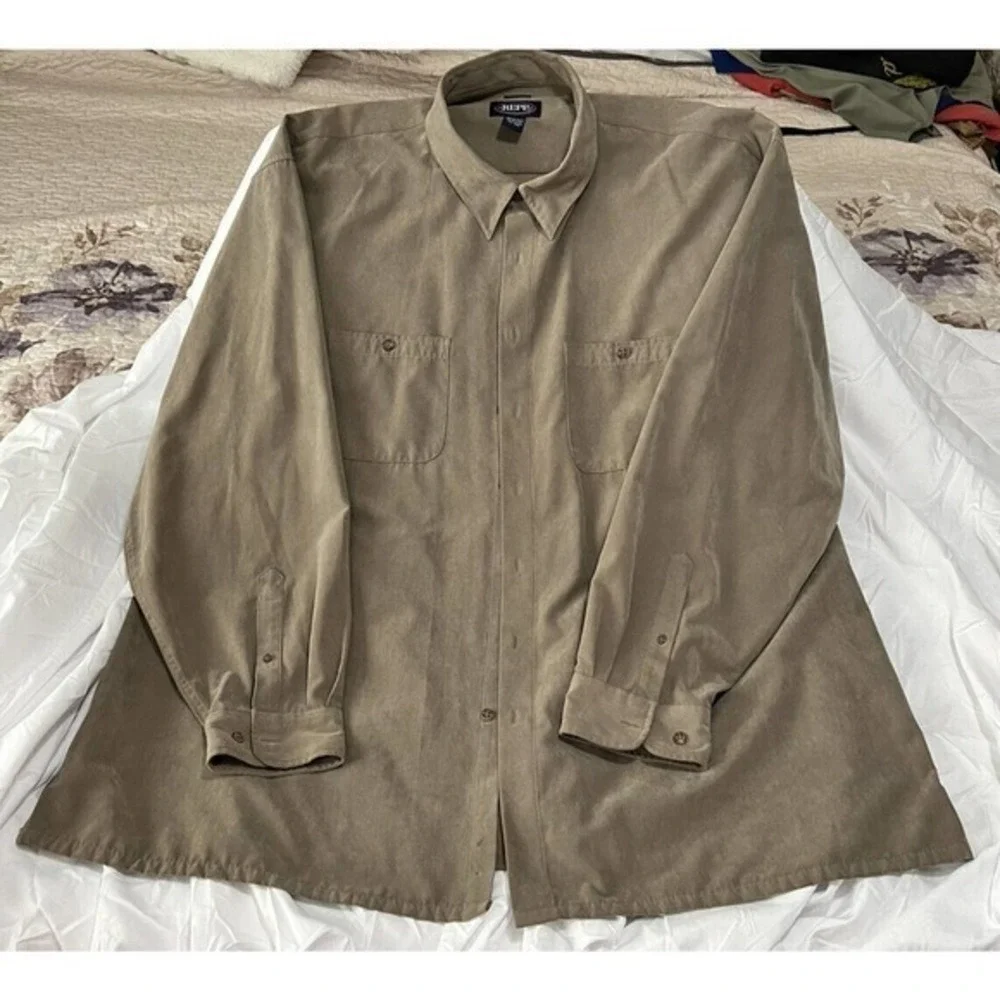 REPP Ltd‎  Mens Size 4XLT Suede Khaki Long Sleeve Shirt or Jacket